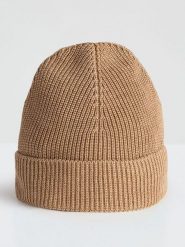 Maerz Muenchen Wełniana czapka w kolorze beżowym rozmiar: onesize. Brązowe czapki zimowe Maerz Muenchen, bez wzorów, ze skóry. Za 104.99 zł.