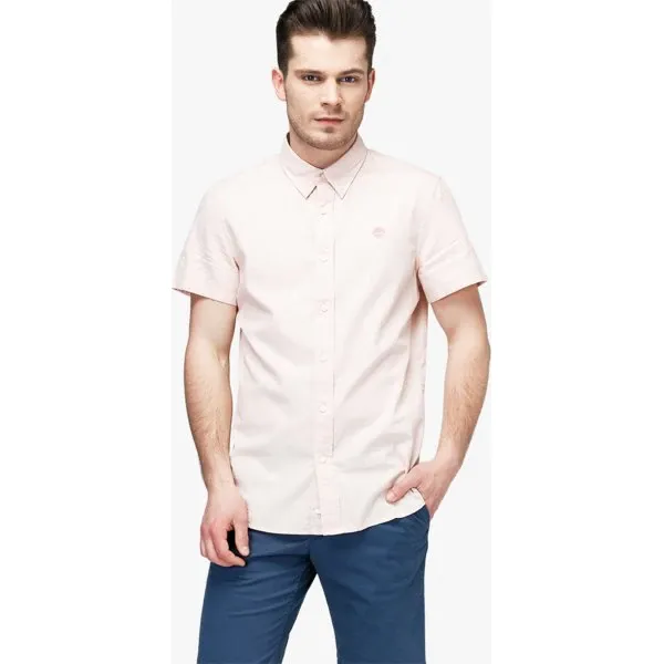 Timberland Koszula Ss Milford Oxford Solid , niebieski, rozmiar L. Niebieskie koszule Timberland, l, bez wzorów, z bawełny, bez kołnierzyka, bez ramiączek. W wyprzedaży za 199.99 zł.