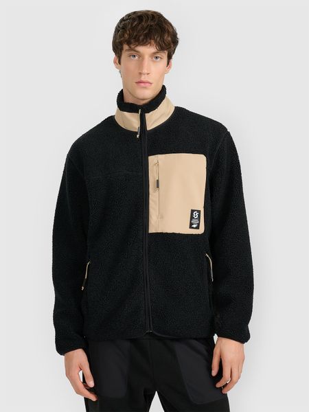 4F Polar sherpa regular ze stójką męski - czarny M. Czarne bluzy z polaru 4F, m, bez wzorów, z materiału, bez kaptura. Za 249.99 zł.