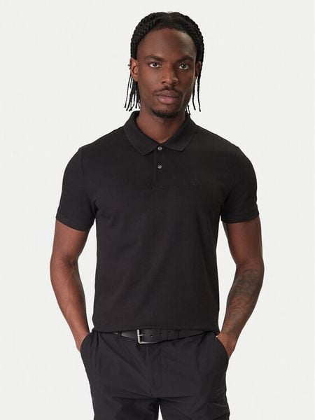 Calvin Klein Polo LV04LC254G Czarny Slim Fit. Czarne koszulki polo CALVIN KLEIN, m, bez wzorów, z bawełny, bez kołnierzyka, bez ramiączek. Za 289.99 zł.