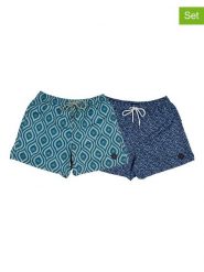 The Time of Bocha Szorty kąpielowe (2 pary) w kolorze niebieskim rozmiar: XXL. Niebieskie kąpielówki The Time of Bocha, xxl, bez wzorów, z materiału. Za 130.99 zł.