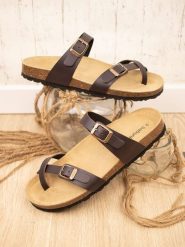 BABUNKERS Family Skórzane japonki w kolorze brązowym rozmiar: 45. Brązowe japonki BABUNKERS Family, bez wzorów, ze skóry. Za 159.21 zł.