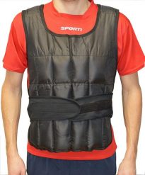 Kamizelka z obciążeniem 10 kg Sporti. Czarne kamizelki sportowe SPORTIFRANCE, bez wzorów, bez kaptura, na fitness i siłownię. Za 291.50 zł.