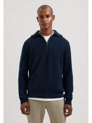 DSTREZZED Sweter w kolorze granatowym rozmiar: XXL. Niebieskie swetry nierozpinane Dstrezzed, xxl, bez wzorów, ze splotem, bez kołnierzyka, bez ramiączek. Za 324.26 zł.