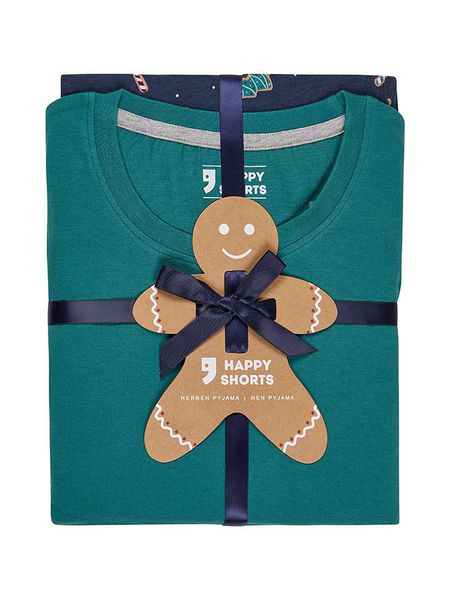 Happy Shorts Piżama w kolorze granatowo-morskim rozmiar: XXL. Niebieskie piżamy Happy Shorts, xxl, bez wzorów, z bawełny, bez ramiączek. Za 91.99 zł.