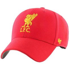 Męska czapka z daszkiem 47 Brand EPL FC Liverpool Cap. Czerwone czapki z daszkiem 47 Brand, bez wzorów, z wełny. Za 99.99 zł.
