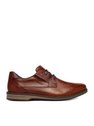 Rieker Półbuty CEO-12507-24 Brązowy. Brązowe eleganckie półbuty Rieker, bez wzorów, ze skóry, bez obcasa, bez zapięcia. Za 449.99 zł.