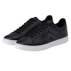 Męskie Buty Sportowe Z Logo Courtbay. Czarne buty turystyczne Fila, bez wzorów, z gumy, bez zapięcia, trekkingowe. Za 345.99 zł.