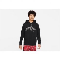 Bluza sportowa męska Nike Air Jordan Dri-fit Fleece Graphic. Czarne bluzy z kapturem Nike, m, bez wzorów, z kapturem. Za 419.99 zł.