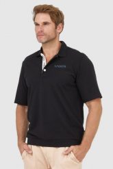 LA MARTINA Czarna koszulka polo. Czarne koszulki polo La Martina, l, bez wzorów, bez kołnierzyka, bez ramiączek. W wyprzedaży za 369.99 zł.