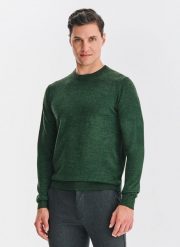 PAKO LORENTE – Zielony sweter męski z wełną. Zielone swetry nierozpinane Pako Lorente, na jesień, m, bez wzorów, z wełny, bez kołnierzyka, bez ramiączek. Za 249.99 zł.