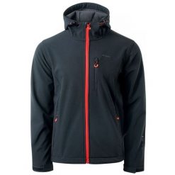 Kurtka męska Softshell Elbrus Iver - czarno-pomarańczowa, Rozmiar L. Brązowe kurtki ELBRUS, l, bez wzorów, z dzianiny, bez kaptura. Za 194.99 zł.