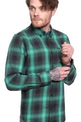 KOSZULA MĘSKA W KRATĘ LEE BUTTON DOWN AGATE GREEN L880BFNB 112123001. Zielone koszule Lee, l, bez wzorów, bez kołnierzyka, bez ramiączek. Za 129.99 zł.