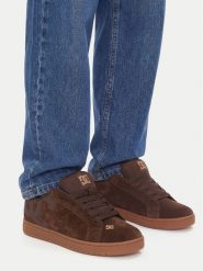 DC Shoes Sneakersy CEOWB-V5-10117 Brązowy ciemny. Brązowe buty sportowe casual DC Shoes, bez wzorów, ze skóry, bez zapięcia. Za 279.99 zł.