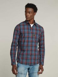 G-Star Koszula - Slim fit - w kolorze niebieskim rozmiar: XXL. Niebieskie koszule G-Star, xxl, bez wzorów, z bawełny, bez kołnierzyka, bez ramiączek. Za 184.95 zł.