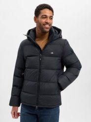 Gant Pikowana kurtka męska Mężczyźni Sztuczne włókno czarny jednolity, XL. Czarne kurtki GANT, m, bez wzorów, z włókna, bez kaptura. Za 849.95 zł.