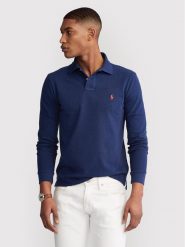 Polo Ralph Lauren Polo 710681126038 Granatowy Slim Fit. Niebieskie koszulki polo Polo Ralph Lauren, m, bez wzorów, z bawełny, bez kołnierzyka, bez ramiączek. Za 409.99 zł.
