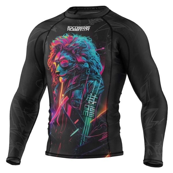Koszulka sportowa męska Rashguard do MMA EXTREME HOBBY CYBER ANIMALS. Czarne bielizna termoaktywna EXTREME HOBBY, m, bez wzorów, z bawełny, bez ramiączek, do biegania. Za 209.00 zł.