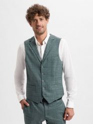 Finshley & Harding kamizelka garniturowa Mężczyźni Regular Fit zielony|szary, 54. Szare garnitury Finshley & Harding, m, bez wzorów. Za 379.95 zł.