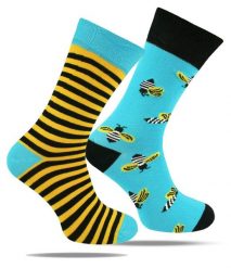 Skarpetki Bawełniane - Tematyczne - Asymetryczne w Pszczoły. Skarpety His Story, bez wzorów, z bawełny. Za 29.99 zł.