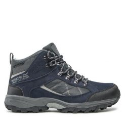 Trekkingi Regatta. Niebieskie botki sznurowane Regatta, bez wzorów, bez obcasa, bez zapięcia. Za 339.99 zł.