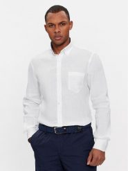 Paul&Shark Koszula 24413080 Biały Slim Fit. Białe koszule PAUL&SHARK, m, bez wzorów, ze lnu, bez kołnierzyka, bez ramiączek. Za 919.99 zł.