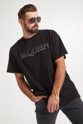 T-shirt męski ALEXANDER MCQUEEN. T-shirty ALEXANDER MCQUEEN, m, bez wzorów, bez kołnierzyka, bez ramiączek. W wyprzedaży za 1,469.30 zł.