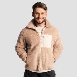 Kurtka męska fitness oversize z zamkiem Canyon Sherpa. Kurtki GYMBEAM, m, bez wzorów, z materiału, bez kaptura. Za 195.90 zł.