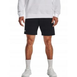 Spodenki dresowe na co dzień na trening UNDER ARMOUR sportowe. Czarne krótkie spodenki sportowe Under Armour, xl, bez wzorów, z dresówki. Za 137.00 zł.