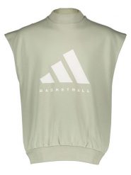 Adidas Top dresowy w kolorze zielonym rozmiar: M. Zielone bezrękawniki Adidas, m, bez wzorów, z dresówki, bez kołnierzyka, bez ramiączek. Za 69.58 zł.