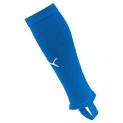 Rękawy piłkarskie Puma Team Liga Stirrup. Niebieskie odzież kompresyjna Puma, bez wzorów, z materiału, do biegania. Za 28.99 zł.