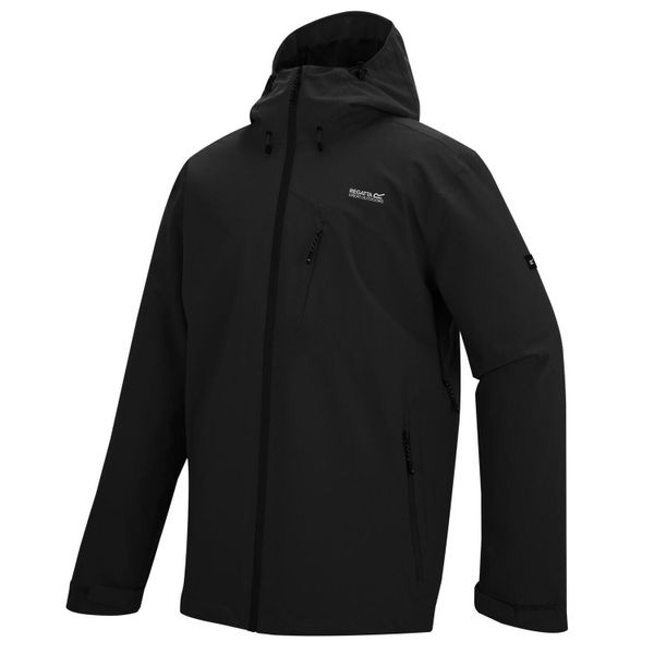 Męska wodoodporna kurtka z kapturem Oklarna. Czarne kurtki Regatta, m, bez wzorów, z poliesteru, z kapturem. Za 343.99 zł.