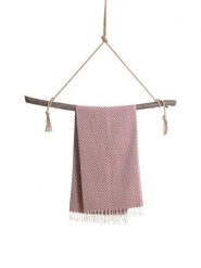 Samimi Chusta hammam "Satranc" w kolorze bordowym - 175 x 95 cm rozmiar: onesize. Czerwone szaliki Samimi, bez wzorów, z bawełny. Za 60.99 zł.