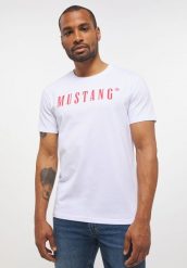MUSTANG Style Alex C LOGO Tee MĘSKI T-SHIRT KOSZULKA NADRUK LOGO General White 1013221 2045. Białe t-shirty Mustang, l, bez wzorów, z bawełny, bez kołnierzyka, bez ramiączek. Za 69.99 zł.