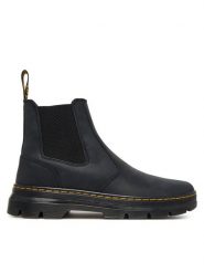 Dr. Martens Sztyblety Embury DM26002001 Czarny. Czarne botki sznurowane Dr. Martens, bez wzorów, z nubiku, bez obcasa, bez zapięcia. Za 799.99 zł.