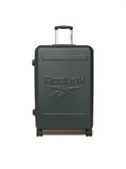 Reebok Walizka duża CEO-RBK-WAL-024-CCC-L-GREEN Zielony ciemny. Zielone walizki Reebok, bez wzorów, z tworzywa sztucznego, duże. Za 299.99 zł.