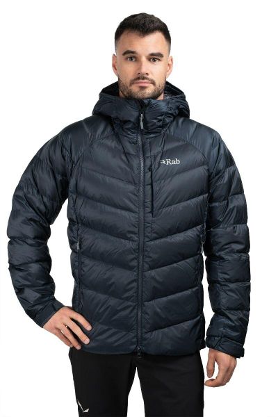 Kurtka trekkingowa puchowa męska Glaceon Pro. Brązowe kurtki RAB, na zimę, l, bez wzorów, z poliamidu, trekkingowe. Za 1,259.99 zł.
