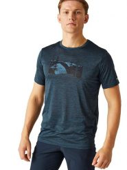 Regatta Koszulka funkcyjna "Fingal VIII" w kolorze granatowym rozmiar: S. Niebieskie t-shirty sportowe Regatta, bez wzorów, z materiału, bez ramiączek, outdoorowe. Za 39.58 zł.