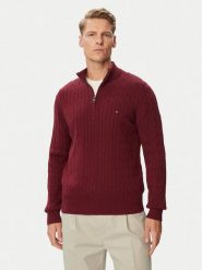 Tommy Hilfiger Sweter Classic MW0MW36532 Bordowy Regular Fit. Czerwone swetry rozpinane Tommy Hilfiger, l, bez wzorów, z bawełny, bez kołnierzyka, bez ramiączek. Za 649.99 zł.