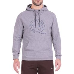 Bluza w kolorze szarym. Bluzy z kapturem marki Jeep, m, z kapturem. W wyprzedaży za 129.95 zł.