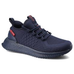 Granatowe Sneakersy Big Star Buty Męskie Półbuty. Niebieskie buty sportowe casual BIG STAR, bez wzorów, z materiału, bez obcasa, bez zapięcia. Za 179.00 zł.