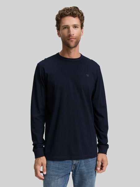 Męski Longsleeve Tom Tailor Basic Sky Captain Blue 1048902 10668. Niebieskie bluzki z długim rękawem Tom Tailor, m, bez wzorów, bez kołnierzyka, bez ramiączek. Za 69.99 zł.