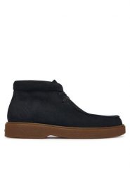 Calvin Klein Trzewiki HM0HM02256 Granatowy. Niebieskie botki sznurowane CALVIN KLEIN, bez wzorów, z nubiku, bez obcasa, bez zapięcia. Za 749.99 zł.