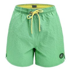 Luźne Spodenki Kąpielowe (Plażowe) - PAKO JEANS - Zielone. Zielone kąpielówki Pako Jeans, l, bez wzorów, z jeansu. Za 107.00 zł.