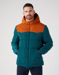 WRANGLER MĘSKA KURTKA ZIMOWA PUFFER JACKET DARK MATCHA 112341039 W40A016199. Kurtki Wrangler, na zimę, m, bez wzorów, bez kaptura. Za 349.99 zł.