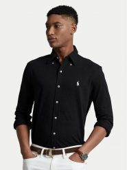 Polo Ralph Lauren Koszula Pique 710654408 Czarny Regular Fit. Czarne koszule Polo Ralph Lauren, m, bez wzorów, z bawełny, bez kołnierzyka, bez ramiączek. Za 569.99 zł.
