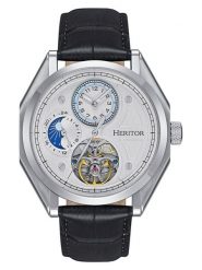 Heritor Zegarek automatyczny "Antoni" w kolorze srebrno-czarno-białym rozmiar: onesize. Czarne, analogowe zegarki Heritor, ze stali. Za 630.99 zł.