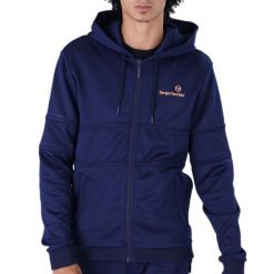 Bluza dresowa z kapturem Sergio Tacchini Dihon Tracktop. Niebieskie bluzy z kapturem sergio tacchini, s, bez wzorów, z dresówki, z kapturem. Za 335.00 zł.