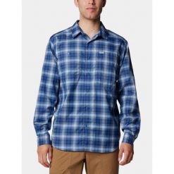 Koszula Turystyczna Męska Columbia Silver Ridge Utility Lite Plaid. Niebieskie koszule Columbia, m, bez wzorów, bez kołnierzyka, bez ramiączek. Za 389.00 zł.
