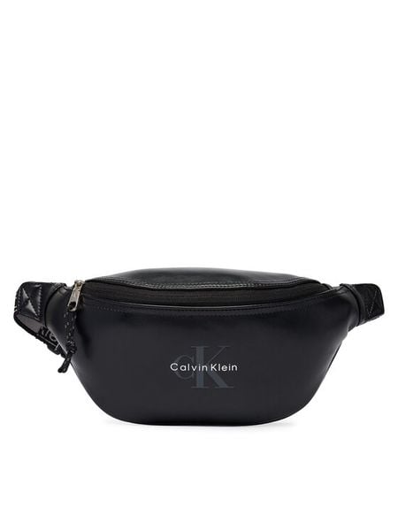 Calvin Klein Nerka Bold Logo Webbing Waistbag LV04D3630G Czarny. Czarne saszetki i nerki CALVIN KLEIN, bez wzorów, ze skóry. Za 329.99 zł.
